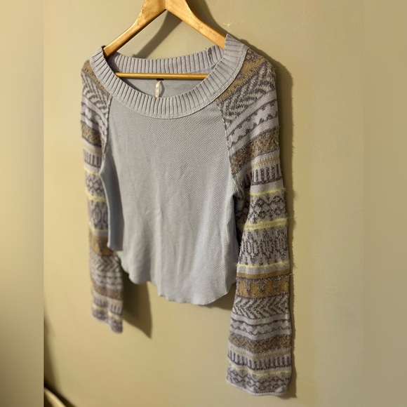 Free People Fairground Thermal Sweater Sky Blue Size Small - Picture 6 of 11